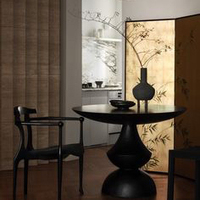 Table basse ronde moderne en fibre de verre rouge avec tasses colorées en verre Tables d'appoint pour le salon Meubles à usage domestique