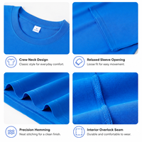 T-shirt en coton 100% en gros, 230 g/m², 40S, double fil, qualité supérieure, épais, uni, personnalisable avec logo, unisexe, vierge
