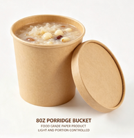 Bol à soupe jetable personnalisé avec logo, en carton recyclable à paroi simple, pour emballage alimentaire de magasin de proximité