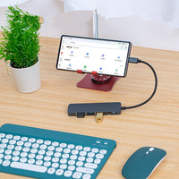 Concentrador USB Portátil con Precio de Fábrica, Transmisión de Datos de Supervelocidad, Estación de Acoplamiento USB C 5 en 1 con Fuente de Alimentación