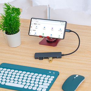 ฮับ USB แบบพกพาส่งข้อมูลความเร็วสูง5 in 1 USB C ฮับเชื่อมต่อกับแหล่งจ่ายไฟ - Product Image 4