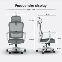 Nouvelle Chaise de Bureau Exécutive Ergonomique Moderne Pivotante en Maille Confortable Réglable Inclinable Pivotante pour Gaming et Tâches Premium 3-5