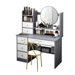 Bedroom furniture nordic cheap latest designs women beauty dresser dressing table white vanity makeup with mirror and stool