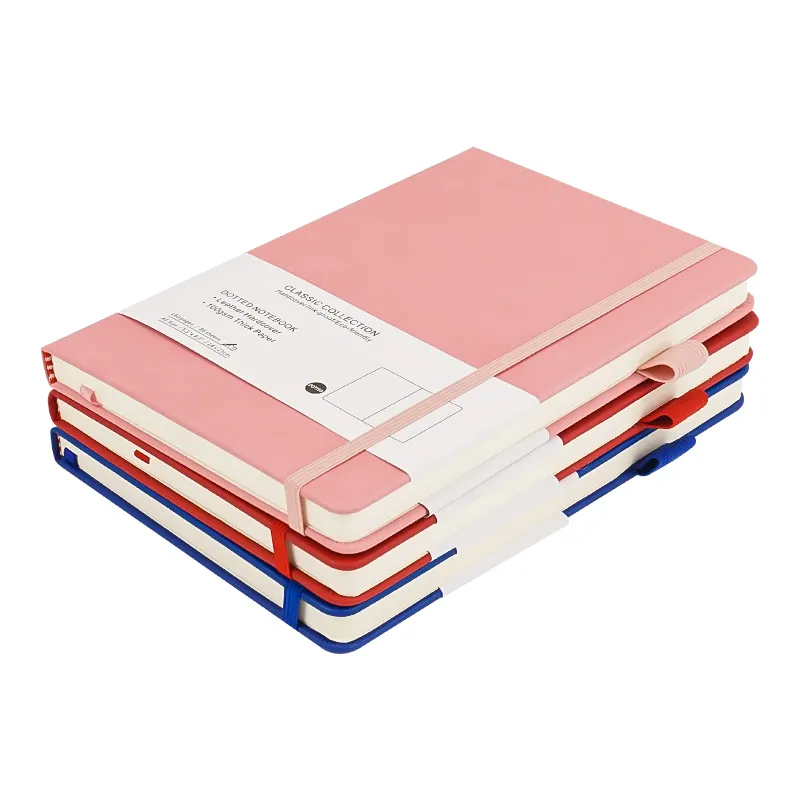 Caderno de capa dura retrô personalizado com faixa elástica, diário planejador rosa A5