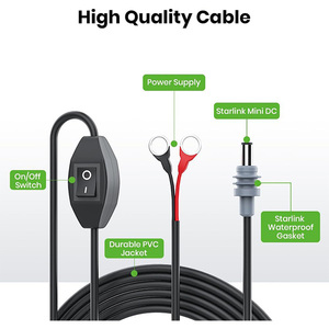 Starlink Mini Car Power <strong>Cable</strong> with Switch 10FT 18AWG DC Charging Cord with Cigarette Lighter Adapter for RV Camper Van Marine - Product Image 3