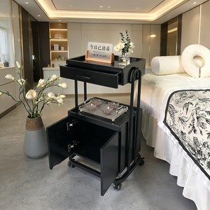 Chariot de Salon Minimaliste avec Cadre Métallique, Roues Universelles, Meuble de Rangement Facilement Déplaçable pour Salons de Beauté, Spas et Hôtels - Product Image 4