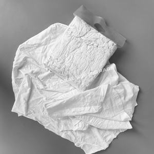 Trapos de camiseta blancos recuperados de 10 kg, 25 kg, 20 kg, 100% algodón, trapos de algodón para uso industrial - Product Image 1