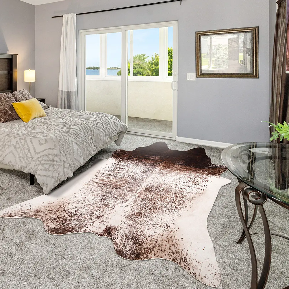 High Quality Custom Soft Animal Skin Area Rug Faux Cowhides Rugs Office Hotel Carpet For Room