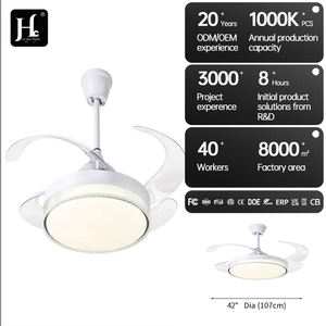 Ventilateurs de plafond intérieurs à moteur en cuivre de 42 pouces à faible bruit avec éclairage LED, télécommande rétractable pour la maison, le salon, la salle à manger, la chambre à coucher - Product Image 3