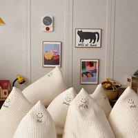 Fauteuil pouf triangulaire en gros d'usine avec housse tricotée personnalisée, canapé paresseux pour détaillants et designers d'intérieur