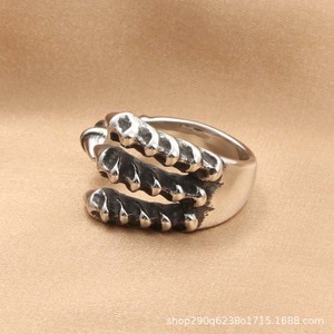 Dragon Claw <b>Ring</b> Stainless Steel Men's Punk Retro <b>Silver</b> Animal Shape Jewelry Gift - Product Image 4
