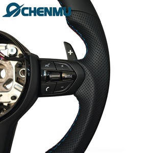 Volante de Cuero Perforado de Fondo Plano para <span class=keywords><strong>BMW</strong></span> M M3 <span class=keywords><strong>M5</strong></span> M6 F01 F02 F06 F07 F10 F11 F12 F13 F30 F32 F80, Venta Directa de Fábrica - Product Image 3