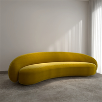 Canapé d'angle incurvé 3 places moderne et confortable blanc demi-lune pour salon