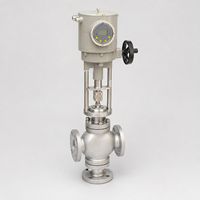 Vanne de régulation électrique à trois voies DN50 PN16 en acier inoxydable CF8 à brides pour régulation de débit industrielle, marque OEM JIAHE