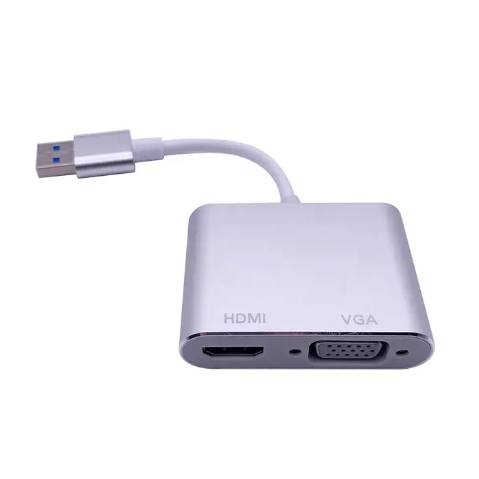 Typ C zu HDMI VGA 2 In 1 Konverter USB C 3,1 zu HDMI VGA Adapter Kabel