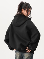 Cardigan à capuche épais sweat femme Streetwear surdimensionné col montant à capuche épaissi couche d'air veste de sport