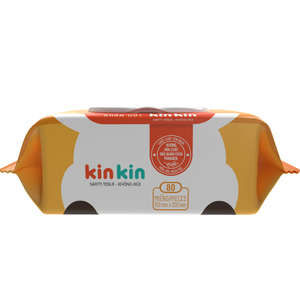 Lingettes humides pour bébé Kinkin OEM personnalisées, 80 lingettes non tissées, antibactériennes, prévention des éruptions cutanées, sans alcool, vente en gros au Vietnam - Product Image 2