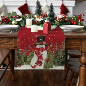 Manteles navideños de lino personalizados al por mayor, decoraciones navideñas para el hogar, manteles de Navidad - Product Image 3
