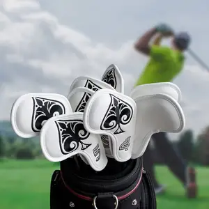 Vendita calda Golf Iron Cover picche A Golf Iron Headcovers PU Leather Golf Head Cover per Iron 10 pz/set 4 ~ 9, P, A,S,X