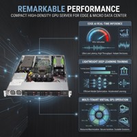 Nuevo Servidor Supermicros SuperServer 1019GP-TT 1U para GPU, Intel Xeon Scalable, 6 Bahías, 2.5 SAS SATA, 10GbE, IA, ML, Aprendizaje Profundo