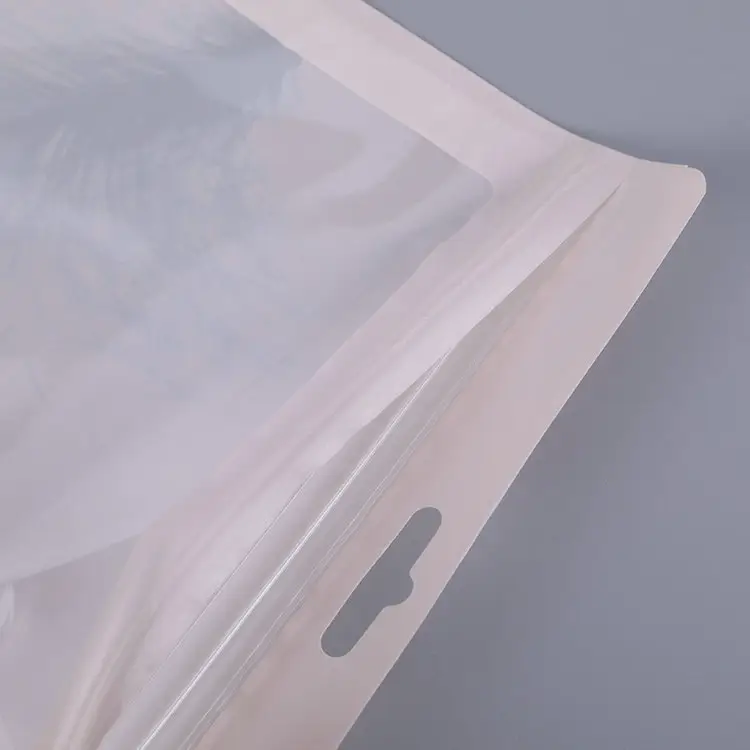 Custom Promotional Resealing Transparent Zipper Bags Plastic Clothing Packaging Frosted Zipper Bags Printed Logo