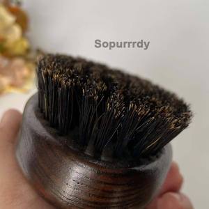 Custom logo Natural Wooden Boar Bristle Brush <b>Hair</b> Wooden <b>Mens</b> Portable Beard Cleaning <b>Comb</b> Massage Shaving Shaped Brush - Product Image 6