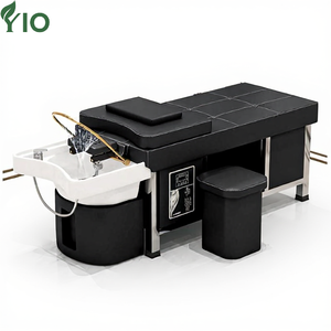 Cojín <span class=keywords><strong>de</strong></span> PU y almohada, estación <span class=keywords><strong>de</strong></span> champú reclinable para salones <span class=keywords><strong>de</strong></span> belleza, hoteles, gimnasios y hospitales, lavabo negro, uso versátil - Product Image 2