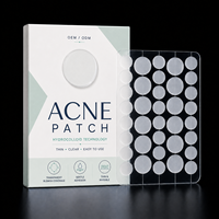 Patchs Hydrocolloïdes Transparents 100% Hydrocolloïdes pour l'Acné et les Boutons du Visage, Emballage Personnalisé, Respectueux de la Peau, Couvre les Imperfections Invisibles