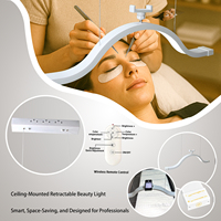 Lampe de plafond demi-lune Fosoto pour les cils, lampe de salon pour les cils, LED avec support pour téléphone pour les soins de la peau, le maquillage, la beauté cosmétique