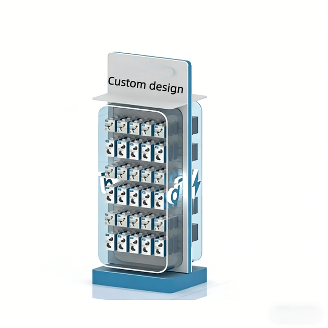 Custom Design Floor Standing Display Rack with Acrylic Panel for Electronic Accessories Retail