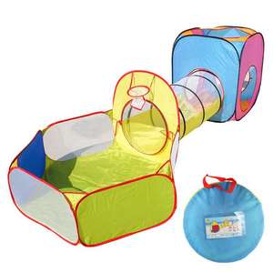 Tenda da gioco per bambini 3 in 1 Pop-up 2026: piscina, tunnel e tenda teepee, tenda pieghevole facile da montare, casetta da gioco per esterni e piscina con palline oceaniche - Product Image 1