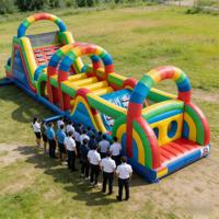 Parcours d'obstacles gonflable en PVC écologique sur le thème du sport, toboggan pour enfants, équipement de jeu d'aventure pour carnaval, qualité commerciale, sec