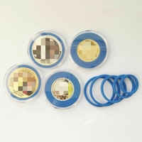 16-40mm hoch transparente Plexiglas-Münz anzeige platte Runde Münz-Acryl kapsel mit Einsatz dichtung ringen