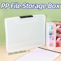 SUNSHING-Organizador de papel de plástico de gran capacidad para documentos A4, caja protectora de archivos, estuche protector de escritorio, suministros de oficina, soporte con asa