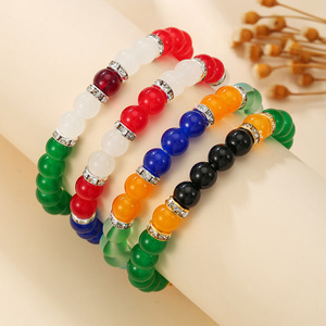 Pulsera de Cuentas de Vidrio Xiyin, Joyería de Cuerda Elástica Multicolor, Regalo Unisex, Pulseras de Moda - Product Image 1