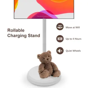 Jcpc Bestietv Wireless Wifi Rollable Floor Standing Lcd Monitor Android 12 Finger Touch Screen Stand By Me 21.5 Tv Smart