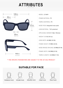 Lunettes de soleil polarisées <span class=keywords><strong>TAC</strong></span> avec cadre carré en PC personnalisé rétro en gros de la marque Partagas, pour la conduite, la pêche, UV400, pour hommes - Product Image 6