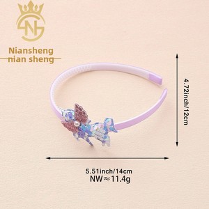 Serre-<span class=keywords><strong>tête</strong></span> Licorne Princesse en Tissu Fait Main pour Enfants Européens et Américains, avec Paillettes et Motifs de Dessins Animés, Mignon et Doux pour les Cheveux des Filles - Product Image 6