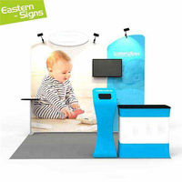 Stand d'exposition modulaire portable 3x3 pour salon professionnel, toile de fond en tissu tendu 10x10FT, équipement de cadre de stand d'exposition