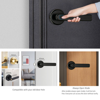 Tuya — serrure de porte à empreintes digitales et clavier numérique, TTlock, poignée de verrouillage intelligente à levier, application Mobile, avec jeu de verrou