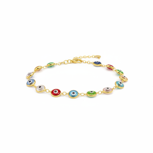 Pulsera de plata de primera ley con ojo turco para mujer, brazalete, plata esterlina 925, colorido, transparente, 8 mm - Product Image 2