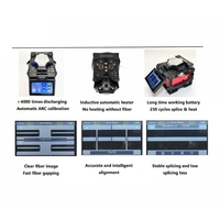 Gimbo FS-97 5G Fusionadora de Fibra Óptica GPRS, Kit de Máquina de Empalme Óptico para Cable, Cortadora y Peladora Manual FTTH