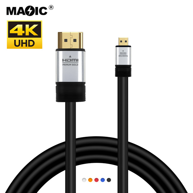 Hot Sale 1.5M 4K 2K High Speed Gold Plated Micro HDMI to HDMI Cable for GoPro Hero Camera and Tablet