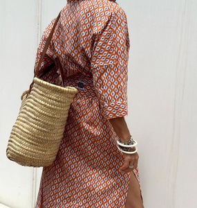 Abito Camicia <span class=keywords><strong>a</strong></span> <span class=keywords><strong>Righe</strong></span> Elegante da Donna, Lunghezza Media, Mezza Manica, Stile Vintage con Cintura, Produzione su Misura - Product Image 5