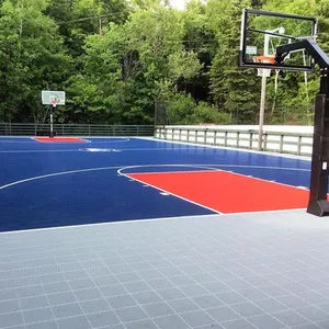 DIY outdoor backyard basketball court flooring for sport court tiles Free sample PP interlock flooring