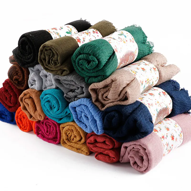 Hot Selling Voorraad Shawl Sjaal Crinkle Hijab Vrouw Moslim Sjaal Vrouwen Hijab