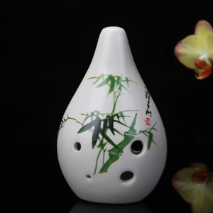 Ocarina en céramique de porcelaine à 6 trous, forme poire, peinte à la main, style encre chinoise, glaçure craquelée fumée, pour débutant, vente en gros - Product Image 3