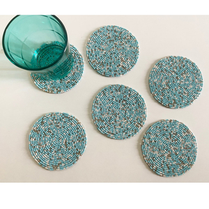 Gift Idea Red <b>Round</b> Handmade Beaded Placemats Desk <b>Mat</b> Mug Rug Coasters for Dining <b>Table</b> - Product Image 1