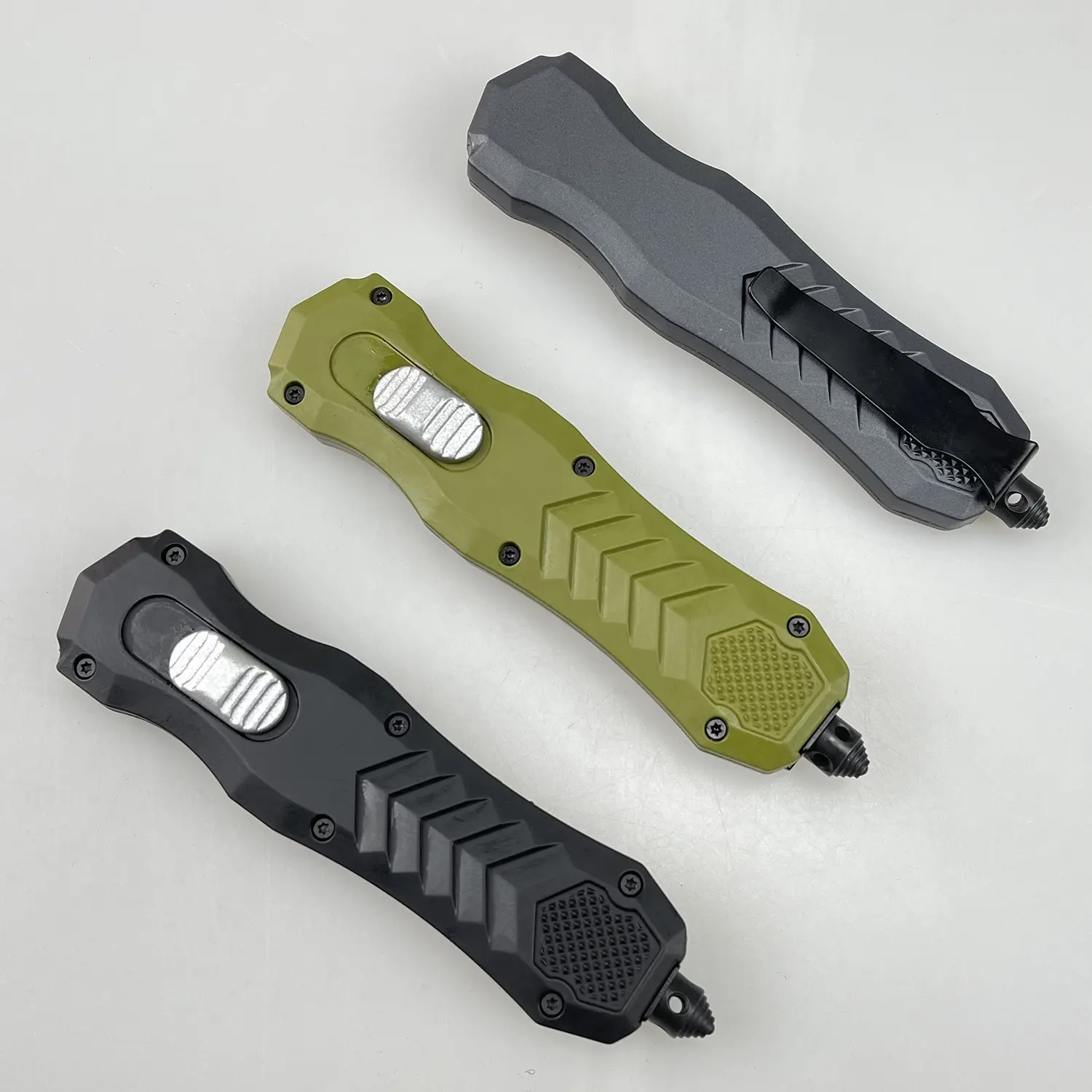 Outdoor Survival Tactical Camping OTF Folding Handle Zinc Alloy Handle Portable Folding Knives Handle