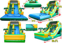 Toboggan aquatique gonflable sur le thème hawaïen avec piscine amovible